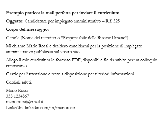 inviare il curriculum