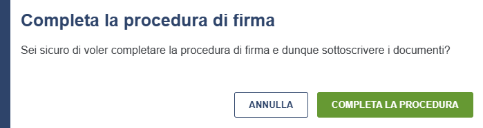 FEA - Completa la procedura Completa la procedura