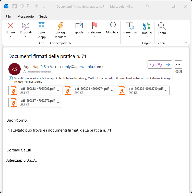 FEA - E-mail con file firmati E-mail con file firmati